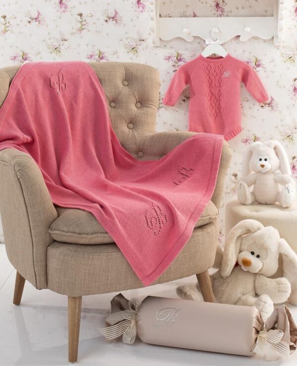 Copertina culla e carrozzina Lettera B Blumarine Baby