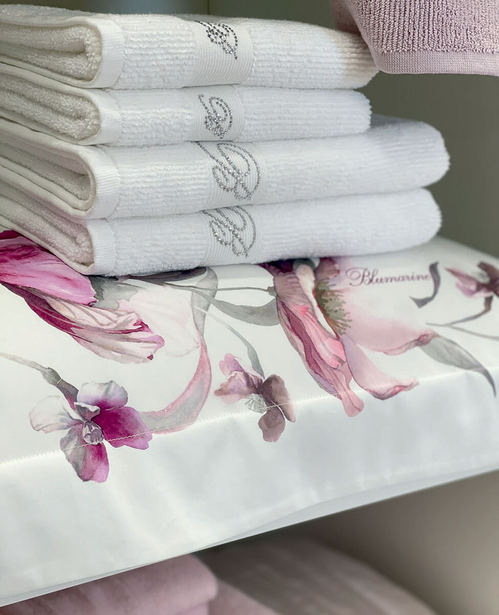 Risveglio - Set 2 Asciugamani Blumarine Jacquard con Cristalli